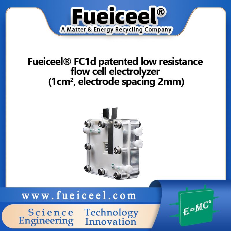 Fueiceel® FC1d patented low resistance flow cell electrolyzer (1cm<sup>2</sup>, electrode spacing 2mm)